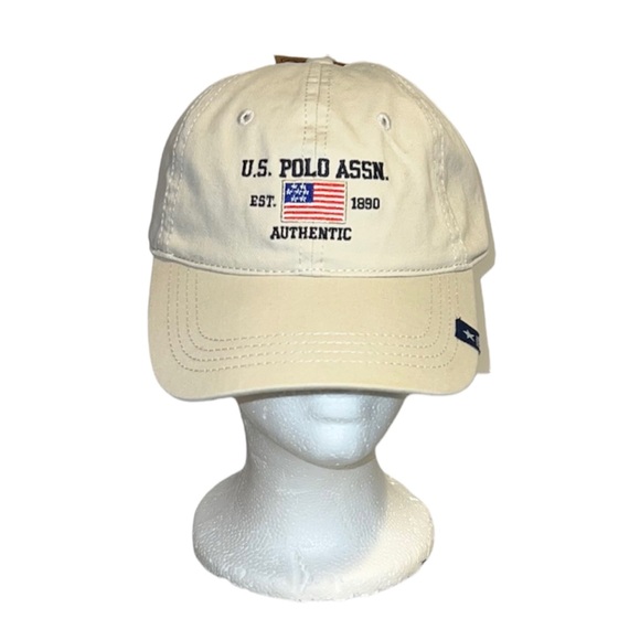 U.S. Polo Assn. Hat Cap Men’s Tan Khaki Adjustable New - Picture 1 of 5